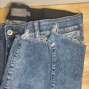 Torrid Blue Frayed Hem Jeans